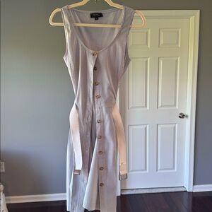 Classy and sophisticated Tahari Blue and White Striped Dress seersucker